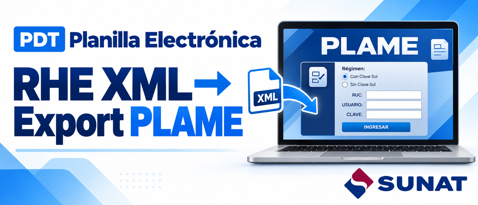 RHE XML → Export PLAME SUNAT